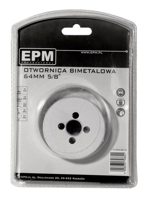 OTWORNICA BI-METALOWA 64MM UCHWYT 5/8'' EPM OTWORNICA BI-METALOWA 64MM UCHWYT 5/8'' EPM