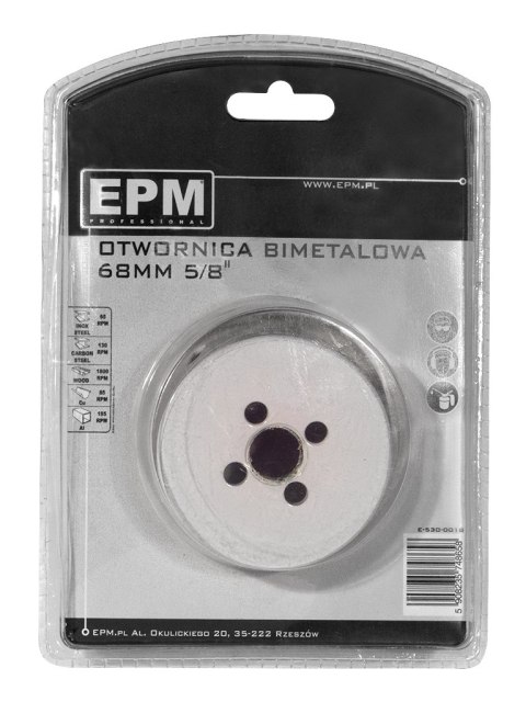 OTWORNICA BI-METALOWA 68MM UCHWYT 5/8'' EPM OTWORNICA BI-METALOWA 68MM UCHWYT 5/8'' EPM