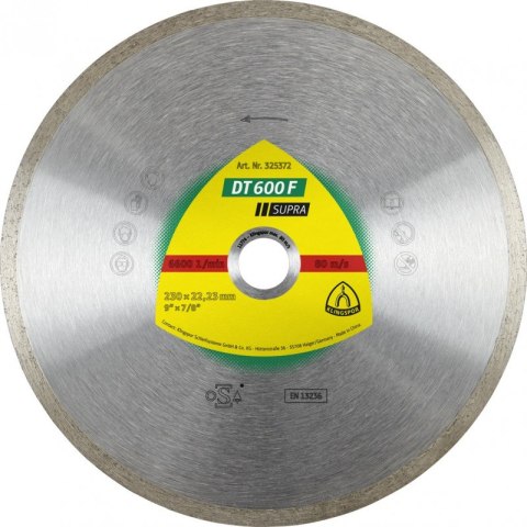 TARCZA DIAMENTOWA GŁADKA DT600F 200MM 325373 KLINGSPOR TARCZA DIAMENTOWA GŁADKA DT600F 200MM 325373 KLINGSPOR