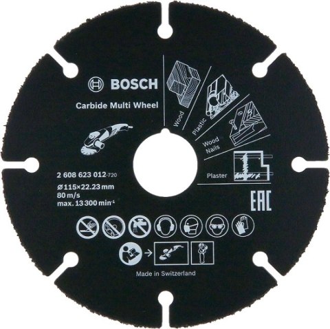 TARCZA UNIWERSALNA Z WĘGLIKÓW SPIEKANYCH MULTI WHEEL 115MM BOSCH TARCZA UNIWERSALNA Z WĘGLIKÓW SPIEKANYCH MULTI WHEEL 115MM BOSCH