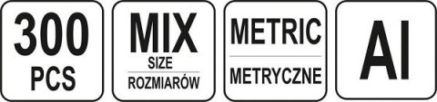 ZESTAW PODKŁADEK ALUMINIOWYCH 300 SZT. MIX ROZMIARÓW YATO ZESTAW PODKŁADEK ALUMINIOWYCH 300 SZT. MIX ROZMIARÓW YATO