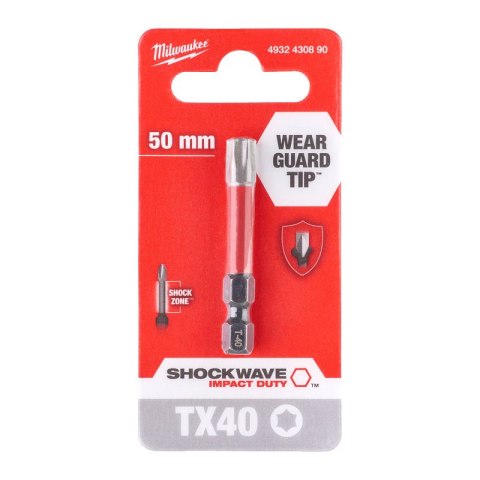 BIT, GROT, KOŃCÓWKA TORX TX40 50MM 1 SZT. MILWAUKEE BIT, GROT, KOŃCÓWKA TORX TX40 50MM 1 SZT. MILWAUKEE