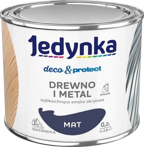JEDYNKA DECO&PROTECT DREWNO I METAL MAT GRANATOWY 0,2L JEDYNKA JEDYNKA DECO&PROTECT DREWNO I METAL MAT GRANATOWY 0,2L JEDYNKA