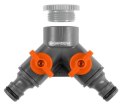 OGS - ZAWÓR PODWÓJNY Z GWINTEM 1' I ADAPTEREM 3/4' GARDENA