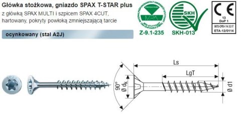 WKRĘT DO DREWNA OCYNK BIAŁY TXTG 4.0*45MM SPAX SPAX WKRĘT DO DREWNA OCYNK BIAŁY TXTG 4.0*45MM SPAX SPAX