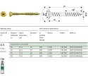 WKRĘT DO PODŁÓG OCYNK ŻÓŁTY TXTG VG 4.5*70MM SPAX SPAX