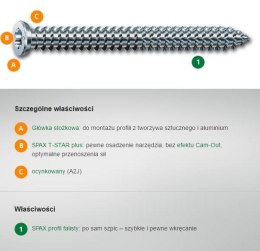 WKRĘT DO RAM 7.5*180MM T-STAR PUS SPAX SPAX