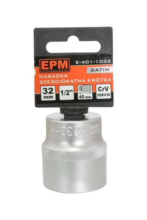 NASADKA KRÓTKA 1/2'' 6-KĄTNA SATIN 19MM EPM NASADKA KRÓTKA 1/2'' 6-KĄTNA SATIN 19MM EPM