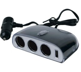 ROZDZIELACZ SAMOCHODOWY 3*12/24V 1*USB UN
