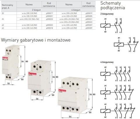 STYCZNIK MODUŁOWY E.MC.220.2.25.2NO 2P 25A 2NO ENEXT STYCZNIK MODUŁOWY E.MC.220.2.25.2NO 2P 25A 2NO ENEXT