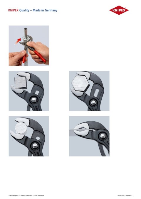 SZCZYPCE DO RUR COBRA 150MM KNIPEX SZCZYPCE DO RUR COBRA 150MM KNIPEX