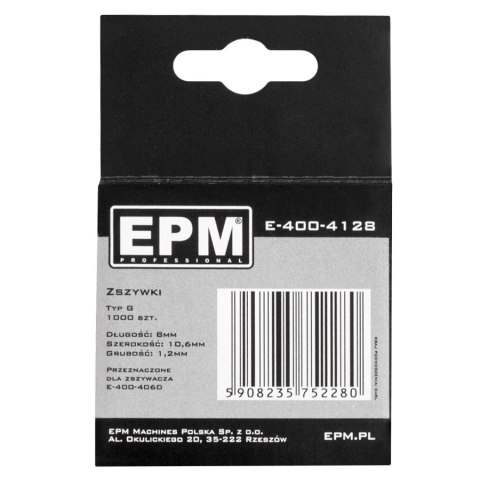 ZSZYWKI TYP G 1000SZT 10.6MM*1.2MM 8MM EPM ZSZYWKI TYP G 1000SZT 10.6MM*1.2MM 8MM EPM