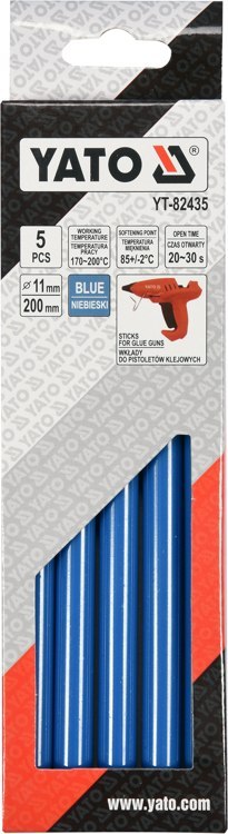 WKŁADY KLEJOWE 11,2X200MM 5SZT NIEBIESKIE YATO WKŁADY KLEJOWE 11,2X200MM 5SZT NIEBIESKIE YATO