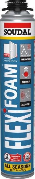 PIANKA PISTOLETOWA FLEXIFOAM 750ML SOUDAL | Niebieska | Elastyczna | -10°C do +35°C