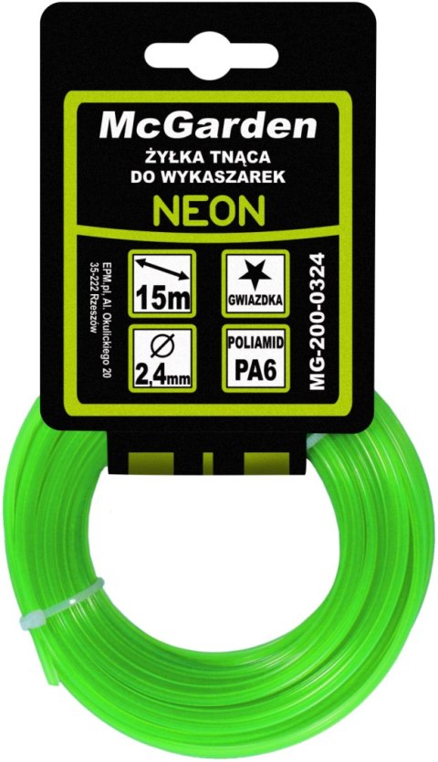 ŻYŁKA DO WYKASZARKI GWIAZDKA NEON 3,0MM 15M MC GARDEN ŻYŁKA DO WYKASZARKI GWIAZDKA NEON 3,0MM 15M MC GARDEN