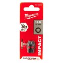 BIT, GROT, KOŃCÓWKA TORX TX30 25MM 2 SZT. MILWAUKEE