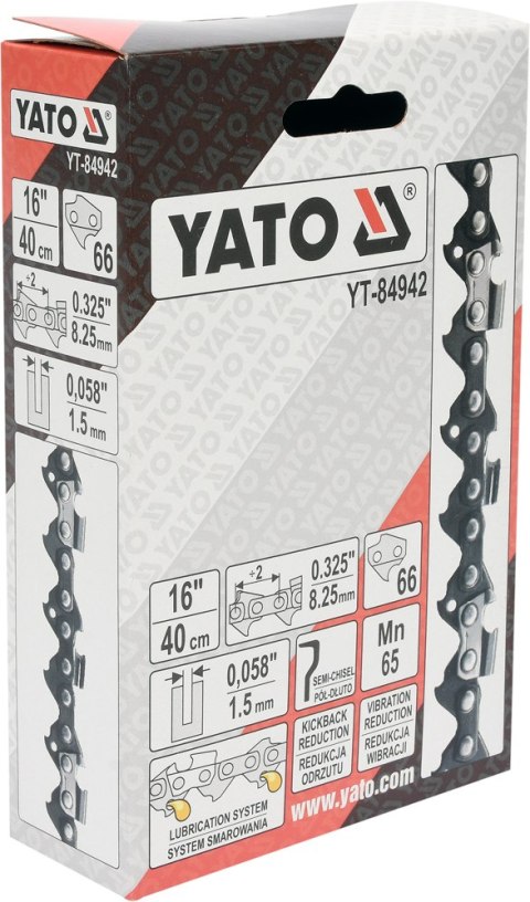 ŁAŃCUCH TNĄCY DO PILARKI 16'' .325 1.5MM 66Z YATO ŁAŃCUCH TNĄCY DO PILARKI 16'' .325 1.5MM 66Z YATO