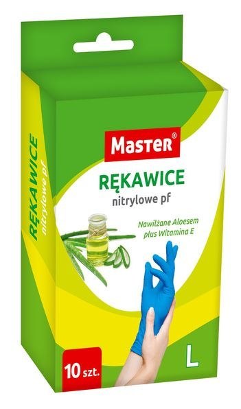 RĘKAWICE NITRYLOWE MASTER ALOES ROZMIAR S OP. 10 SZT UN RĘKAWICE NITRYLOWE MASTER ALOES ROZMIAR S OP. 10 SZT UN
