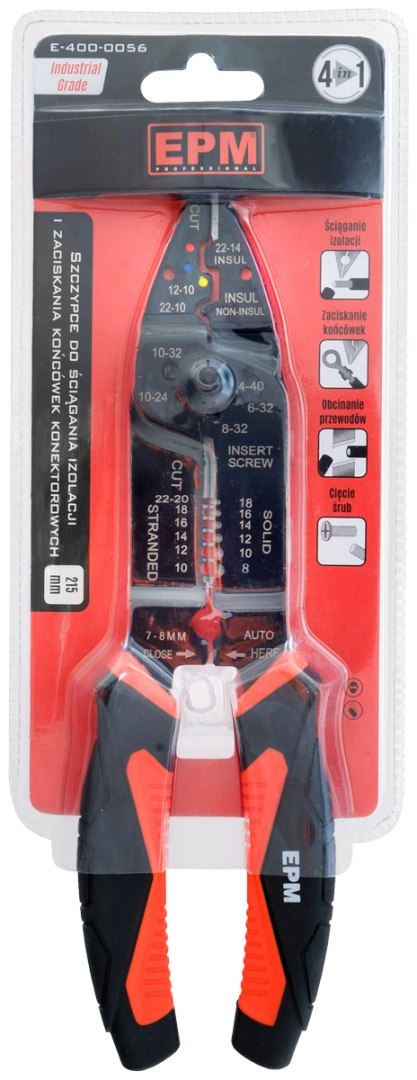 SZCZYPCE ZACISKANIA KONEKTORÓW 4W1 215MM INDUSTRIAL GRADE EPM SZCZYPCE ZACISKANIA KONEKTORÓW 4W1 215MM INDUSTRIAL GRADE EPM