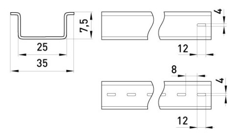 SZYNA DIN STANDARD RAIL 101 1M ENEXT SZYNA DIN STANDARD RAIL 101 1M ENEXT