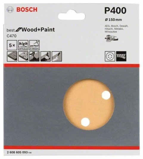 KRĄŻEK ŚCIERNY RW D150 G400 5PC. BOSCH KRĄŻEK ŚCIERNY RW D150 G400 5PC. BOSCH