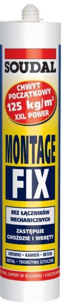 KLEJ MONTAŻOWY SOUDAL MONTAGE FIX 280ML – WYSOKA PRZYCZEPNOŚĆ 125KG/M²