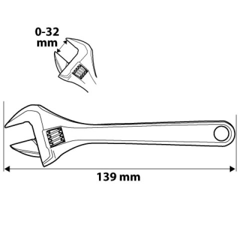 KLUCZ NASTAWNY KRÓTKI 139MM 0-32MM NEO KLUCZ NASTAWNY KRÓTKI 139MM 0-32MM NEO