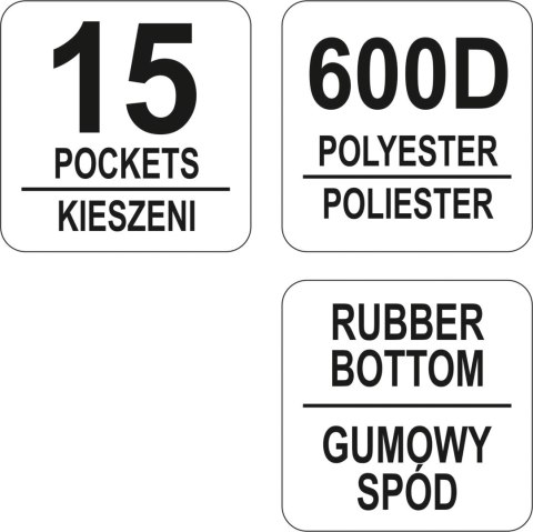 TORBA NARZĘDZIOWA 16'' Z GUMOWYM DNEM YATO TORBA NARZĘDZIOWA 16'' Z GUMOWYM DNEM YATO