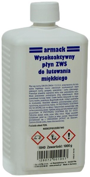 PŁYN - KWAS DO LUTOWANIA MIĘKKIEGO ZWS 1L ARMACK