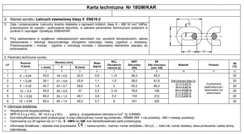 ŁAŃCUCH ZAWIESIOWY CZARNY 8MM G8 WLL 2.0T EN818-2 UN ŁAŃCUCH ZAWIESIOWY CZARNY 8MM G8 WLL 2.0T EN818-2 UN