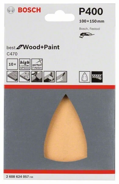 PAPIER ŚCIERNY ŻELAZKO100*150MM G400 C470 10PC BOSCH PAPIER ŚCIERNY ŻELAZKO100*150MM G400 C470 10PC BOSCH