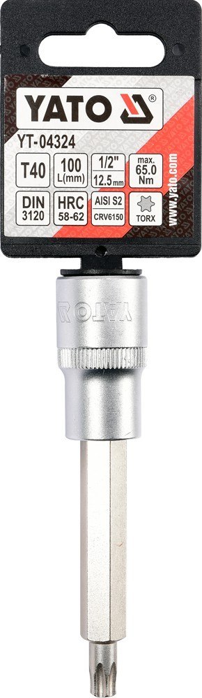KLUCZ TRZPIENIOWY TORX 1/2'' T40 100MM YATO KLUCZ TRZPIENIOWY TORX 1/2'' T40 100MM YATO