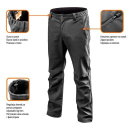 SPODNIE ROBOCZE SOFTSHELL, ROZMIAR XXXL NEO