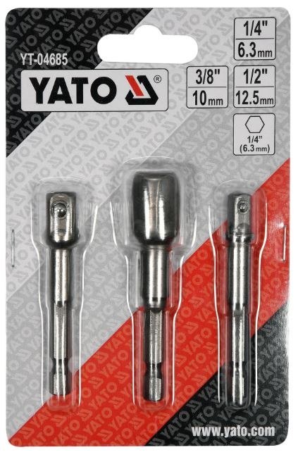 ADAPTER HEX DO NASADEK 1/4'', 3/8'', 1/2'' YATO ADAPTER HEX DO NASADEK 1/4'', 3/8'', 1/2'' YATO