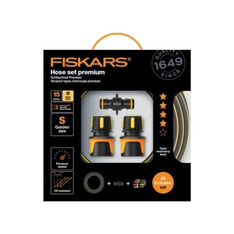 ZESTAW WĄŻ PREMIUM, 9MM 3/8'' 15M Q4 FISKARS ZESTAW WĄŻ PREMIUM, 9MM 3/8'' 15M Q4 FISKARS