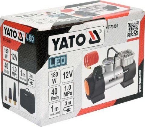 KOMPRESOR SAMOCHODOWY Z LAMPĄ LED 180W YATO KOMPRESOR SAMOCHODOWY Z LAMPĄ LED 180W YATO
