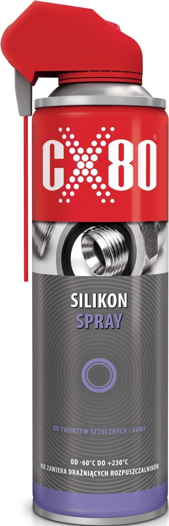 SILKON DO TWORZYW SZTUCZNYCH I GUMY DUO SPRAY NSF H1 500ML CX-80 SILKON DO TWORZYW SZTUCZNYCH I GUMY DUO SPRAY NSF H1 500ML CX-80