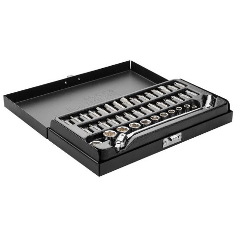 ZESTAW KLUCZY NASADOWYCH 1/4'' 41 CZĘŚCI NEO TOOLS – WALIZKA ZESTAW KLUCZY NASADOWYCH 1/4'' 41 CZĘŚCI NEO TOOLS – WALIZKA