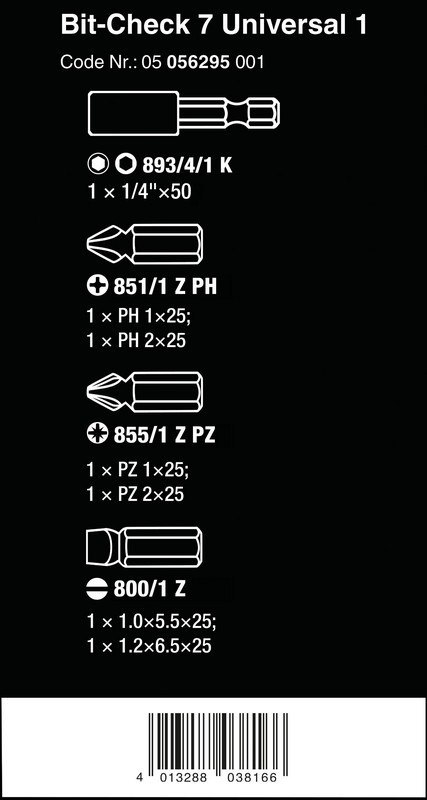 ZESTAW BITÓW BIT-CHECK 7 UNIVERSAL 1, 7CZ. WERA ZESTAW BITÓW BIT-CHECK 7 UNIVERSAL 1, 7CZ. WERA