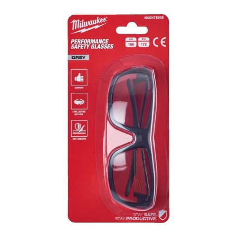 OKULARY OCHRONNE PREMIUM SZARE MILWAUKEE OKULARY OCHRONNE PREMIUM SZARE MILWAUKEE