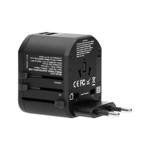 ADAPTER PODRÓŻNY 100-240V 8A 2XUSB 5V 2,4A INTELIGENTNA ORNO ADAPTER PODRÓŻNY 100-240V 8A 2XUSB 5V 2,4A INTELIGENTNA ORNO