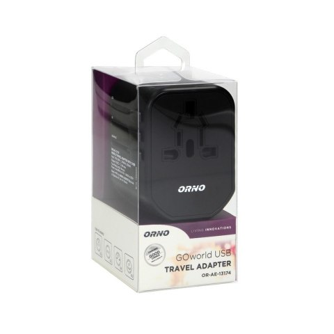 ADAPTER PODRÓŻNY 100-240V 8A 2XUSB 5V 2,4A INTELIGENTNA ORNO ADAPTER PODRÓŻNY 100-240V 8A 2XUSB 5V 2,4A INTELIGENTNA ORNO