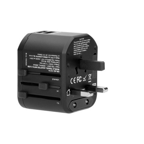 ADAPTER PODRÓŻNY 100-240V 8A 2XUSB 5V 2,4A INTELIGENTNA ORNO ADAPTER PODRÓŻNY 100-240V 8A 2XUSB 5V 2,4A INTELIGENTNA ORNO