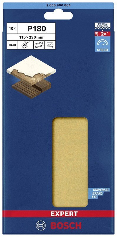 ARKUSZE ŚCIERNE EXPERT EXC470 115*230MM G180 10PC BOSCH ARKUSZE ŚCIERNE EXPERT EXC470 115*230MM G180 10PC BOSCH