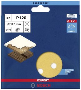 KRĄŻEK ŚCIERNY EXPERT EXC470 G120 5PC. 8OTW BOSCH