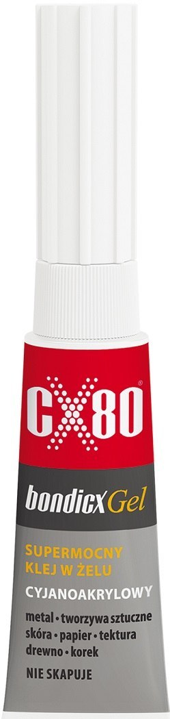 KLEJ CYJANOAKRYLOWY BONDICX GEL 3G CX-80 KLEJ CYJANOAKRYLOWY BONDICX GEL 3G CX-80