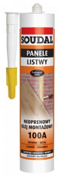 KLEJ MONTAŻOWY NEOPRENOWY 100A 280ML SOUDAL DO DREWNA LISTEW KABLI
