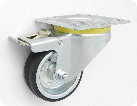 KOŁO METAL-GUMA 80MM OBUDOWA SKRĘTNA+HAMULEC 6H KOŁO METAL-GUMA 80MM OBUDOWA SKRĘTNA+HAMULEC 6H