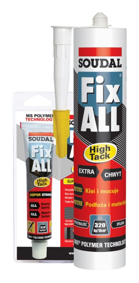 USZCZELNIACZ HYBRYDOWY FIX ALL HIGH TACK BIAŁY 290ML USZCZELNIACZ HYBRYDOWY FIX ALL HIGH TACK BIAŁY 290ML