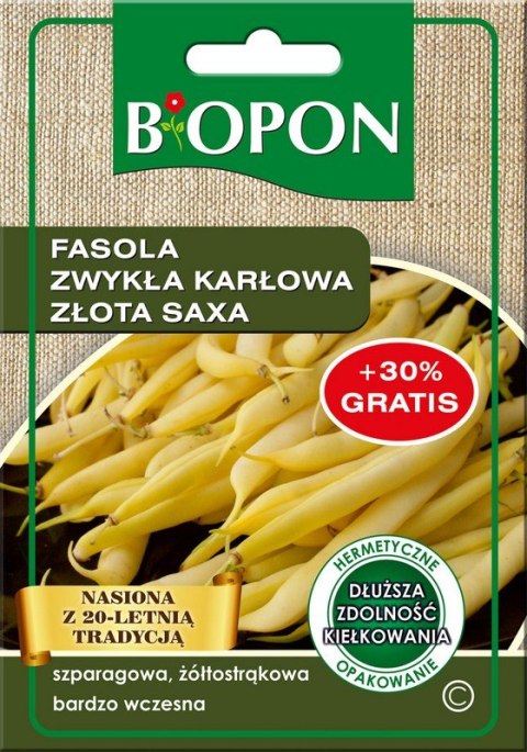 FASOLA ZWYKŁA KARŁOWA. ZŁOTA SAXA 0.22G BIOPON FASOLA ZWYKŁA KARŁOWA. ZŁOTA SAXA 0.22G BIOPON